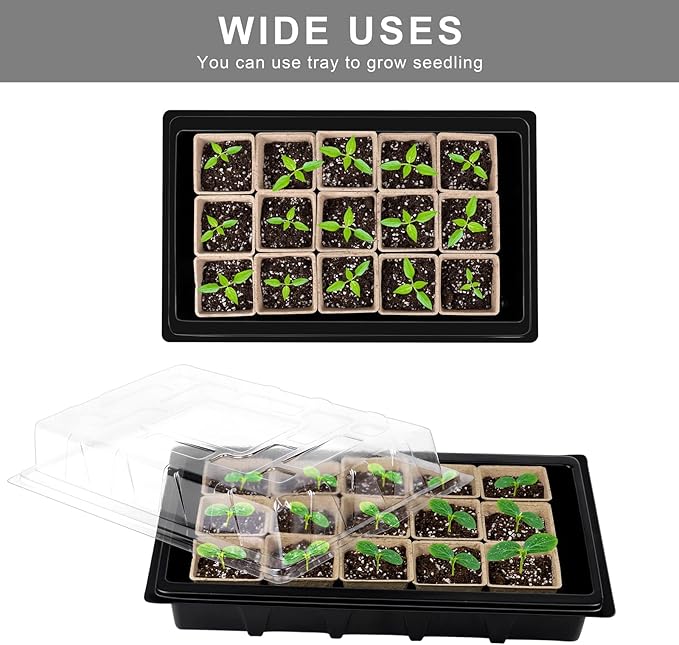 Aodaer 193 Pack Seed Starter Kit Including Seed Starter Tray Peat Pots for Seedlings with Plant Labels, Tool, Plastic Growing Trays Germination Tray Paper Seedling Cups for Indoor Outdoor Garden - Image 5