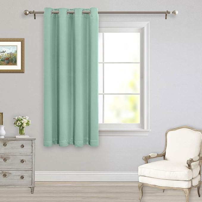 MYSKY HOME Aqua Blackout Curtains for Living Room, 63 Inch Long Grommet Room Darkening Curtain for Bedroom, Amazing Triple Weave Thermal Insulated Curtain, 1 Curtain Panel, 52 x 63 Inch, Aqua - Image 7