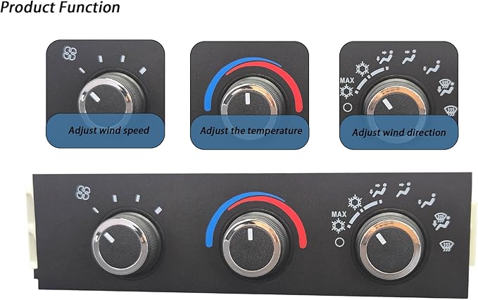 599-217 Front HVAC Climate Control Module Panel is Compatible with 1996-2020 Chevy Express and GMC Savana A/C Heater Control Switch - Image 5