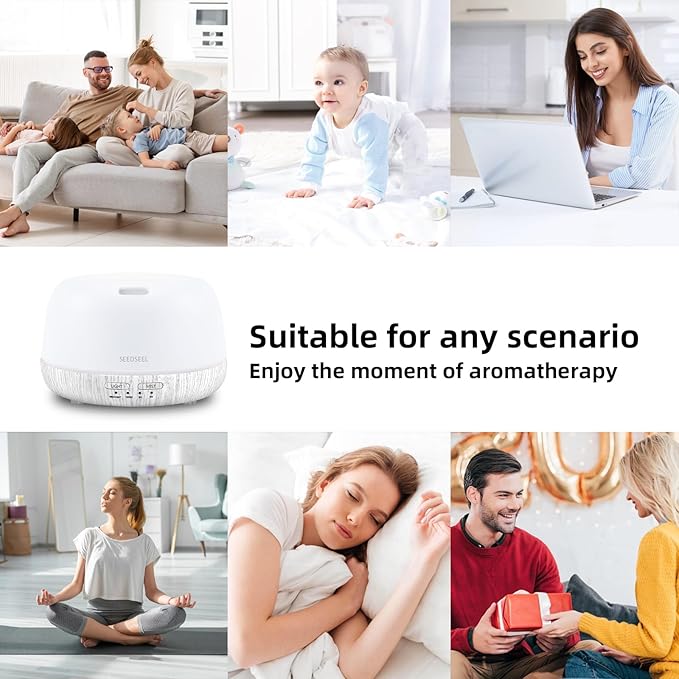 300ML Essential Oil Diffuser with Remote Control, Aromatherapy Diffuser with 7-Color Changing LED Light for Bedroom, Home - Image 4