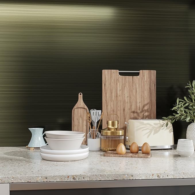 CRE8TIVE Bronze Black Stainless Steel Contact Paper Self Adhesive 24"x118" Wide Brushed Metallic Wallpaper Stick and Peel Rust Resistant Vinyl Roll for Kitchen Refrigerator Dishwasher Stove Appliances - Image 6