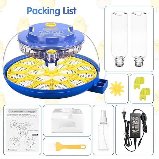 Egg incubators for Hatching Eggs, Automatic Egg Turning 12-24 Poultry Incubator with Temperature Control,Automatic Water Adding,℉ Display,360° View for Hatching Chickens, Duck,Quail,Goose Eggs (M18H) - Image 6
