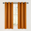 NICETOWN Room Darkening Cafe Satin Curtains for Small Windows, 42" Wide by 63" Long, 2 Panels, Orange, Grommet Privacy Faux Silk Blackout Drapes for Bedroom by NICETOWN