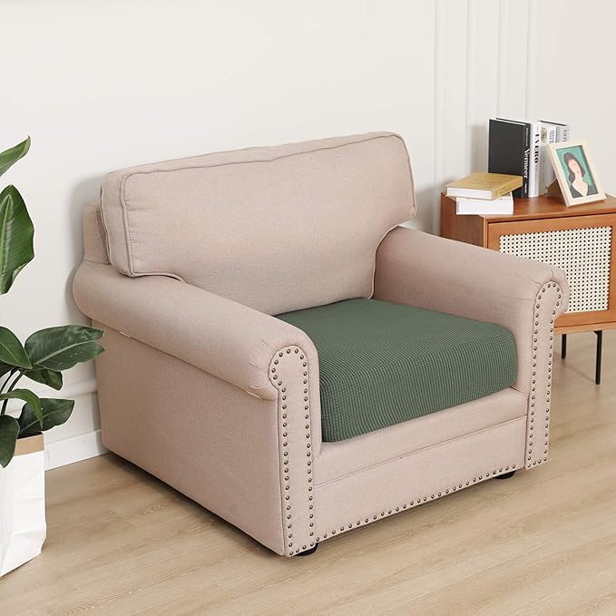 Easy-Going Stretch Cushion Cover Sofa Cushion Furniture Protector Sofa Seat Sofa slipcover Sofa Cover Soft Flexibility with Elastic Bottom(Chiar Cushion,Greyish Green) - Image 2