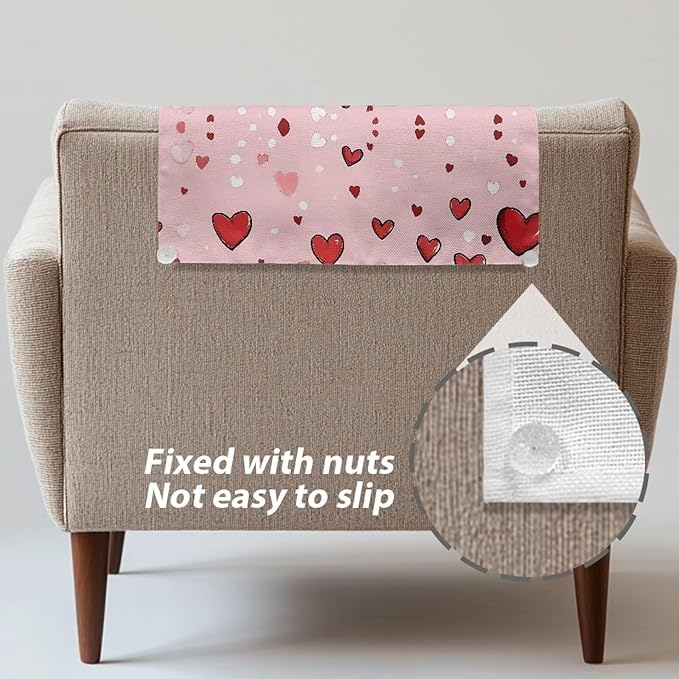 Valentine's Dwarf Headrest Cover for Recliner Chair Well Fitted Headrest Protector Wear Resistant Furniture Protector Machine Washable - Image 4