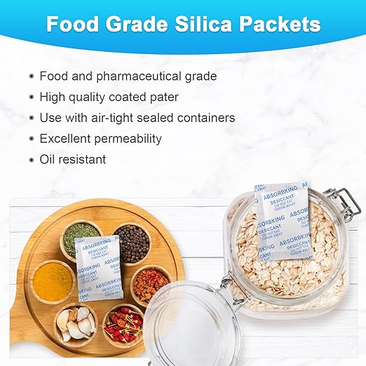 Desiccant Packs – 2 Gram 500 Packs Moisture Absorbers, Food Grade Desiccant with Color Indicating, Premium Desiccant Packs for Storage, Great for Spices, Foods, Electronics, Jewelry - Image 4