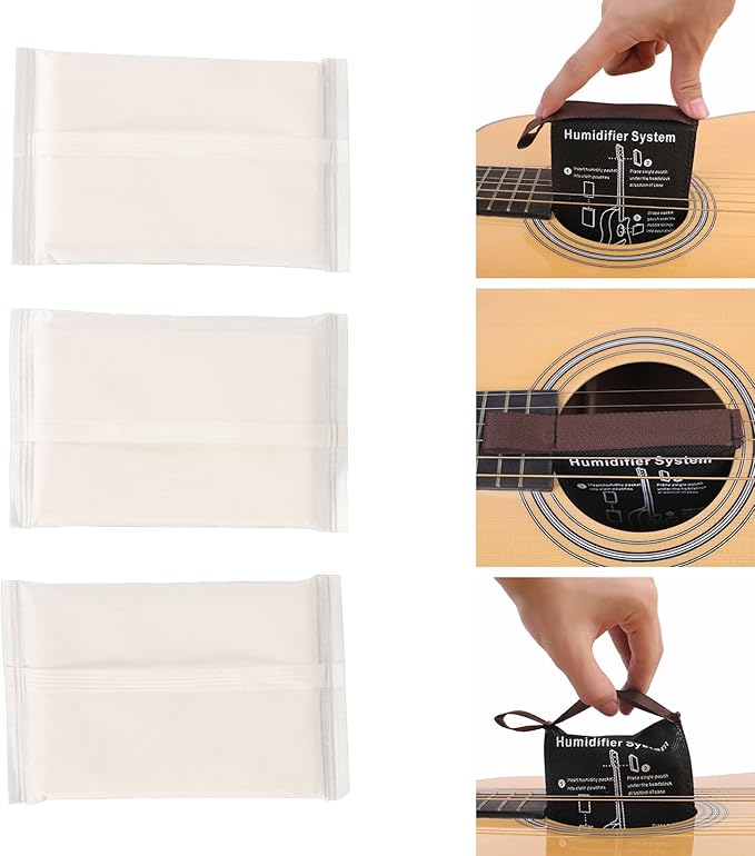 3PCS Guitar Humidifier Packs, Humidity Control Bag for Acoustic Guitar Bass Violin, Dual Way Humidification System with Cloth Bags, Automatic Regulation for Optimal Humidity Protec (3 Humidifier - Image 7
