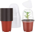 MIXC Plant Nursery Pots with Humidity Dome 4" Soft Transparent Plastic Gardening Pot Planting Containers Cups Planter Small Starter Seed Starting Trays for Seedling with 10pcs Plant Labels，30 Sets by MIXC