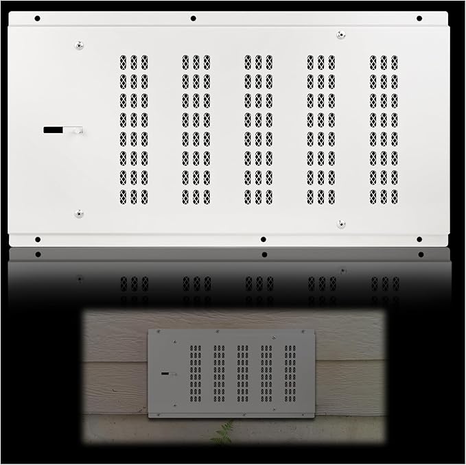 Foundation Vent Cover for Crawl Space,Crawl Space Vent Cover for Garage Attic Home Improvement,16”x8.7” Outdoor Foundation Air Wall Vent with Damper&Screen Reduce Moisture,Fit16"x8"Rough Opening,White by JIANBENKJ