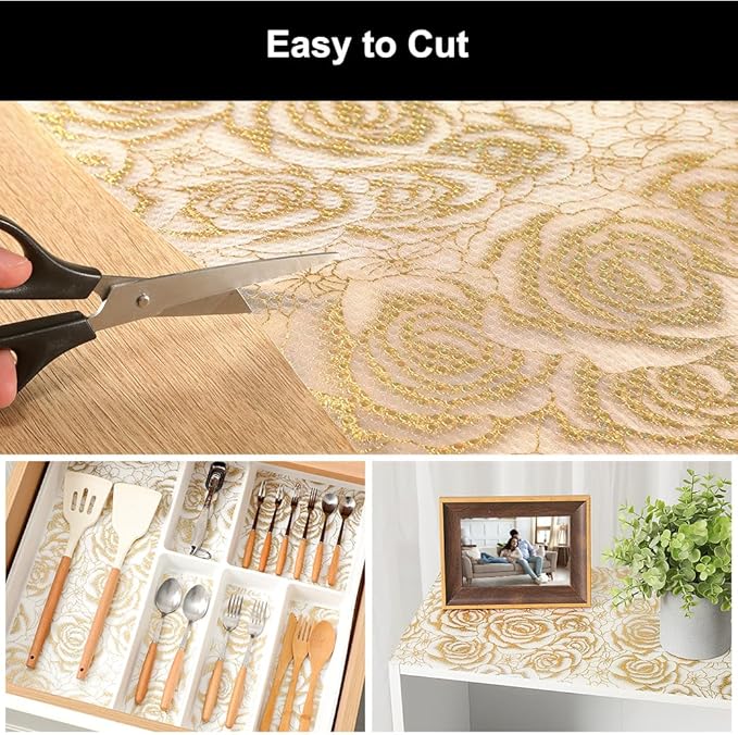 Cooyes Shelf Liner – Premium Non-Adhesive Cabinet & Drawer Liner for Kitchen – Waterproof Shelf Paper with Modern Pattern – Durable EVA Cabinet Mat – Easy to Cut （17.5" W x 360" L） - Image 8