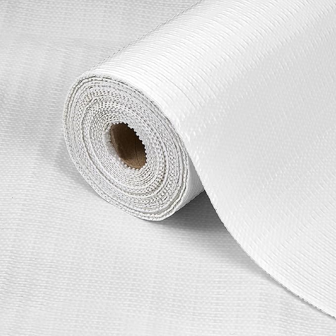 Drawer Shelf Liner for Kitchen Cabinets, Non Adhesive Slip Resistant Shelf Paper Easy to Clean, Strong Grip Thickened Waterproof Washable Mats for Pantry Shelves Cupboard Dresser(White, 12 in x 10 FT) by TheBaDaz