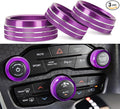 Auprite Climate Control Knob Covers for Challenger Accessories 2015-2023 2024, for Dodge Charger 2015-2023 2024, for Dodge Chrysler 300/300s 2015-2024,3Pcs Kit (Purple) by Auprite
