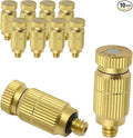 Brass Misting Nozzle, 10 Pack High Pressure Spray 10/24 UNC Anti-drip Fogging Spray Head Misting System Tips for Outdoor Cooling System 0.012" Orifice (0.3 MM) by Vkinman