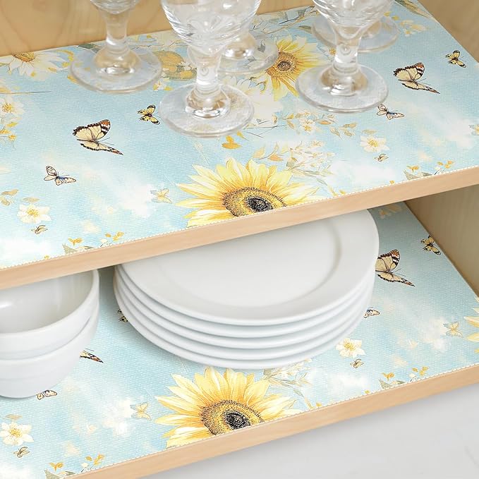 Shelf Liner for Kitchen Cabinets Non Adhesive Drawer Liner,Cabinet Liner for Shelves,Non Slip Kitchen Drawer Liners for Dresser,Waterproof Shelf Paper for Refrigerator,Cupboard,12In x 10FT - Image 5