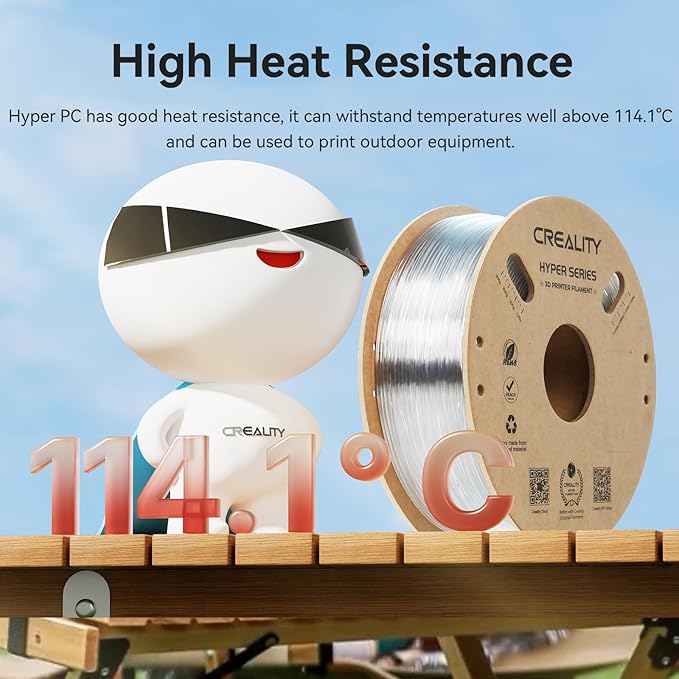 Creality Hyper PC Filament for 3D Printing, 3D Printer Filament with High Heat Resistance, Crystal-Clear, Easy to Print, Less Warping - Image 4