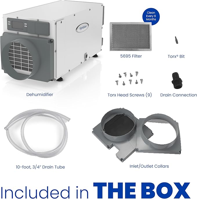AprilAire E070 Crawl Space Dehumidifier for Basement & Crawlspace – 70-Pint High-Capacity Commercial Dehumidifier for Homes Up to 2,200 Sq. Ft. with Pump, Drain Hose, & Hanging Kit for DIY Install - Image 3