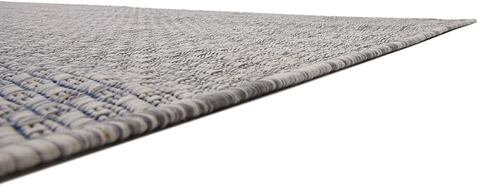 Unique Loom Outdoor Solid Collection Area Rug (8' x 11' 4" Rectangle Light Gray/Ivory) - Image 9
