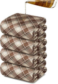 Non-Slip Bed Pads for Incontinence Washable (34" x 36"|4 Pack), Waterproof Bed Pads, Brown Grid, Bed Wetting Pads for Bed, Sofa, Floor, Resuable Underpads for Adults, Seniors, Pet by Brosive