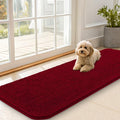 OLANLY Dog Door Mat for Muddy Paws 59x20, Absorbs Moisture and Dirt, Absorbent Non-Slip Washable Doormat, Quick Dry Chenille Mud Mat for Dogs, Entry Indoor Entryway Carpet for Inside Floor, Red by OLANLY