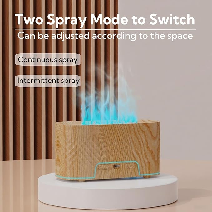 Portable Small Humidifier Dual Nozzle - Large Cool Mist Humidifiers Double Spray Ports, Water Shortage Protection, Ultra-Quiet, Mini Humidifier for Bedroom Plants Office Car Travel (Flame Volcano) - Image 5