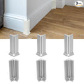 uxcell Self Adhesive Baseboard Corner Blocks, 4.07 Inch Wall Edge Corner Protector 3 Inside + 3 Outside Corners-Connector for Wall Floor Furniture Edge(Silver) by uxcell