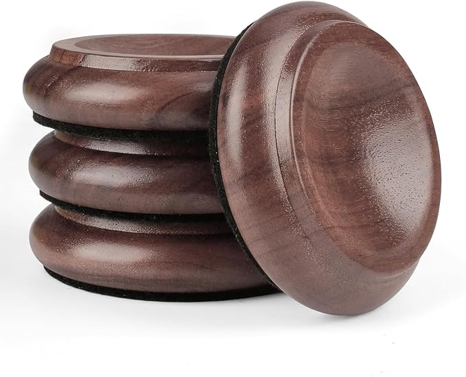 4 Pcs Solid Wood Upright Piano Caster Cups,Furniture Caster Cups,HilerPunk Sofas Beds Chairs Wheel Caster Cups Pads,with NoHPn-Slip & Anti-Noise Felt Pads,for Hardwood Floor Protectors (HL-10) by HilerPunk