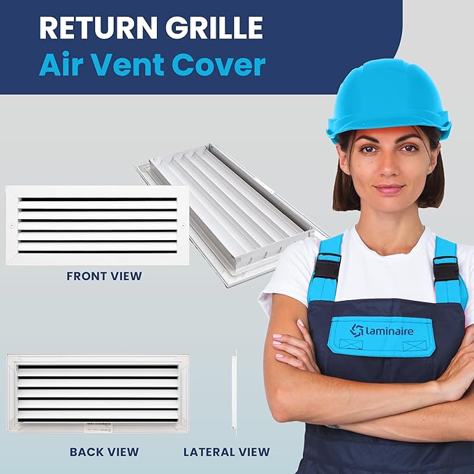 16x6 Inch (Duct Opening) Air Return Vent Cover Decorative – Premium Aluminum AC Vent Cover for Ceiling & Wall, Rustproof Grille, Ideal for Home HVAC Grille, Durable & Easy to Install by ACLAMINAIRE - Image 2