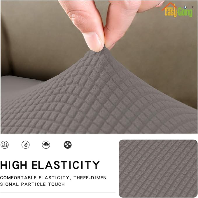 Easy-Going Stretch Cushion Cover Sofa Cushion Furniture Protector Sofa Seat Sofa slipcover Sofa Cover Soft Flexibility with Elastic Bottom(Oversized Sofa Cushion, Taupe) - Image 3