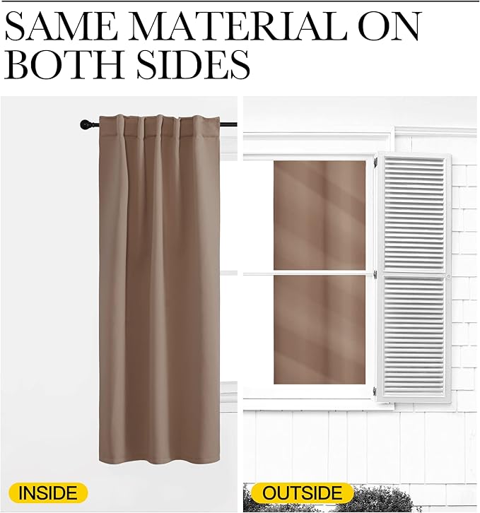 NICETOWN Blackout Curtains and Draperies for Living Room - (Cappuccino Color) 52 inches Wide by 95 inches Long, Set of 2 Pieces, Insulated Solid Drape Panels - Image 6