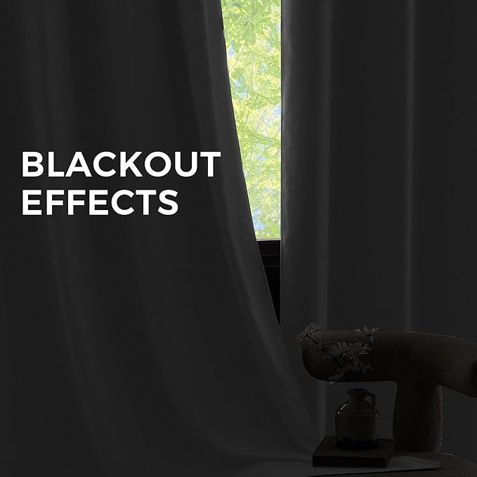 NICETOWN Room Darkening Draperies Curtains Panels, 2 Panels Greyish White W52 x L72 - Image 7
