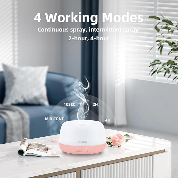 300ML Essential Oil Diffuser with Remote Control, Aromatherapy Diffuser with 7-Color Changing LED Light for Home,Bedroom, Office - Image 6