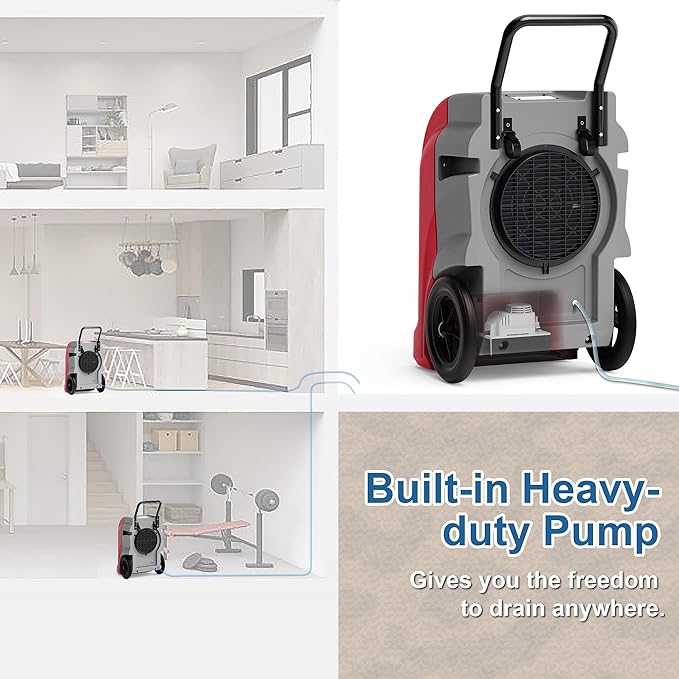 ALORAIR Smart WiFi Commercial Dehumidifier 190 PPD with Pump, Industrial Dehumidifiers Large Capacity for Basements, Garages & Job Sites, 5 Years Limited Warranty - Image 4
