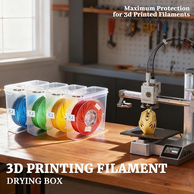 Filament Storage Box, 4 Pack Filament containers. This 3D Printer Filament Storage Box Features a Secure Sealing System That Keeps Them Waterproof and dust-Proof, Keeping Them Organized (4.0 L). - Image 6