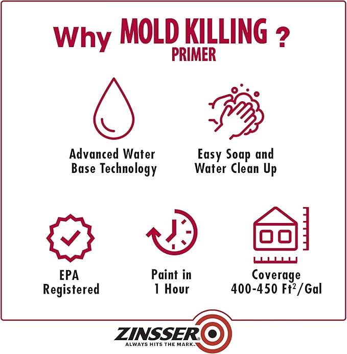 Zinsser 276049-2PK Mold Killing Primer, Gallon, White, 2 Pack - Image 5