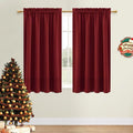 DWCN Christmas Burgundy Room Darkening Blackout Curtains - Thermal Insulated Privacy Energy Saving Window Curtain Drapes 38 x 45 inch Length, Set of 2 Bedroom Living Room Curtains by DWCN