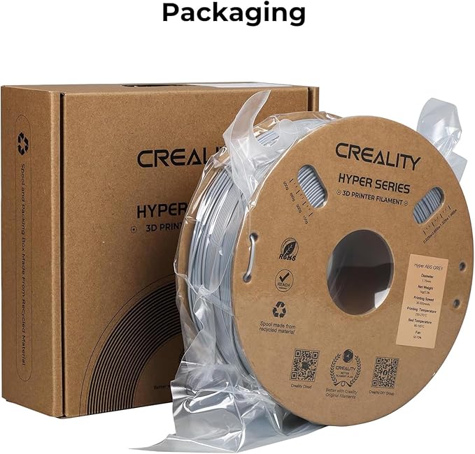 Official Creality Hyper ABS Filament 1.75mm, High Speed ABS 30-350mm/s 3D Printer Filament ABS, High Impact Resistance, Dimensional Accuracy +/-0.02mm, 1KG(2.2lbs) Spool Black, Fit Most 3D Printer - Image 8