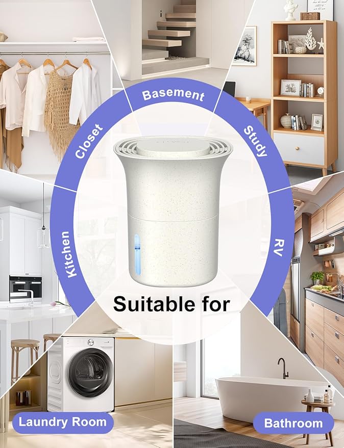CLEVAST Refillable Moisture Absorbers Boxes - 4 Pack 12.5 oz Reusable Dehumidifier Boxes for Closets, Wardrobes & Bathrooms, Removes Excess Moisture, Dampness & Humidity - Image 7