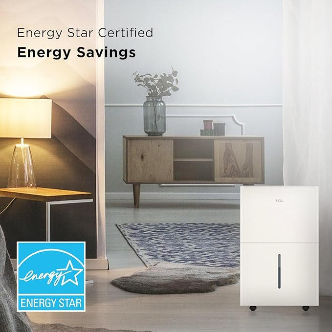 TCL 4500 Sq. Ft. Smart Dehumidifier with Pump, Energy Star, 50 Pints Per Day, Ideal for Whole House, Including Basements, Bedrooms, & Bathrooms, Works with Alexa/Google Assistant - Image 5