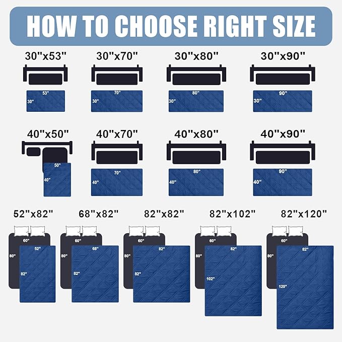 Smiry Waterproof Dog Bed Cover Pet Blanket, Soft Washable Dog Blanket for Furniture Bed Couch Sofa Reversible, Checkered (82"x102", Navy/Blue) - Image 6