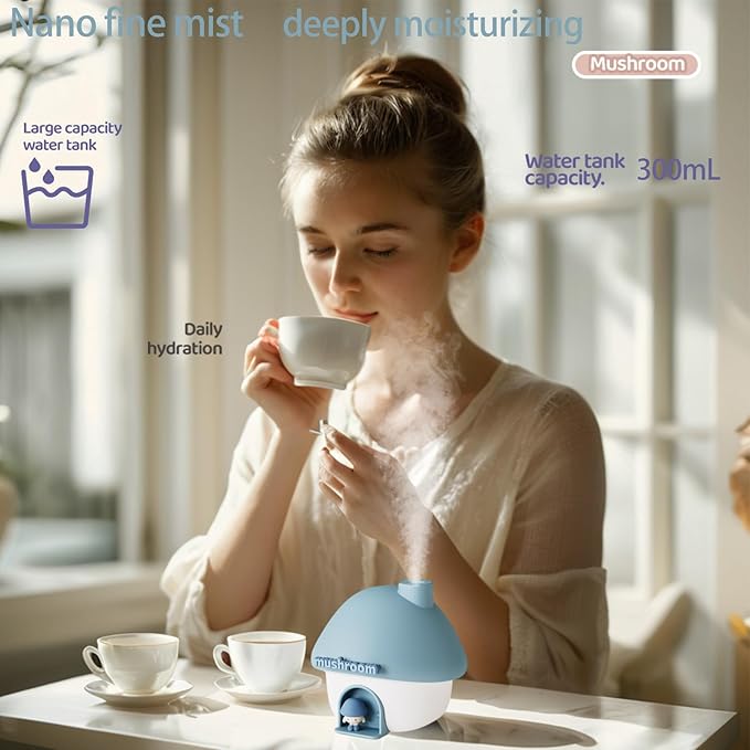 Humidifier for Bedroom,Portable Humidifier,Baby humidifiers with 7 modes of sunset atmosphere lighting and 2 modes of night light,two spray modes,suitable for children,bedroom and office - Image 2