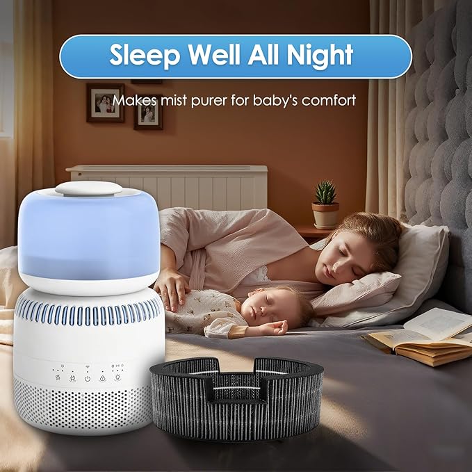 2 Pack Wick Filter Replacement for LEVOIT Sprout Evaporative Humidifier, 3.8L Baby Humidifier Filters, LEH-B381S-WUS, Highly Efficient Filtration of Water Impurities and Minerals, Compare LRW-B381-ANA - Image 3