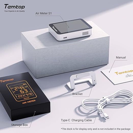 Temtop 2 Pack S1 Indoor Air Quality Monitor, Portable AQI PM2.5, Temperature, Humidity Detector for Home, Office or School, Air Quality Tester 4 More Home Monitoring, Battery Powered, Magnetic Suction - Image 8