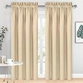 DWCN Insulated Blackout Curtains for Bedroom, Energy Saving Privacy Room Darkening Curtains for Living Room (W60 x L84 inch, Beige, Set of 2 Panels, Top of Rod Pocket) by DWCN