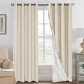 H.VERSAILTEX Linen Curtains 100% Blackout Curtains for Bedroom 102 inch Long Full Light Blocking Nature Linen Blended Window Curtains for Living Room Nickel Grommet (2 Panels, Bleached Sand) by HVERSAILTEX