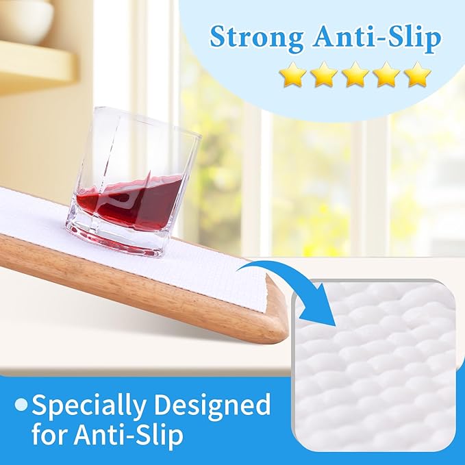 Shelf Liners for Kitchen Cabinets 12in x 10FT Non Adhesive Drawer Liner White Thickened Shelf Liner Paper Strong Non-Slip Easy to Clean for Tool Box Refrigerator with Knife and Tape Measure - Image 5