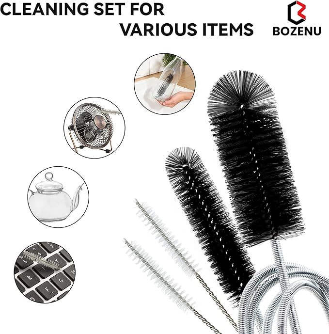 Flexible Drain Brush, 66 Inch Long Double Ended Hose Pipe Cleaners and 58 Inch Tube Cleaning Brush and 2 Pack 8 Inch Straw Cleaner Brush - Image 6