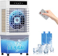 TABU 3531CFM Evaporative Air Cooler, 3-in-1 Portable Swamp Cooler with 11.9-Gal Water Tank, Cooling,Fan & Humidifier,120° Oscillation,3 Wind Speeds,7.5H-Timer,Remote Control,Ice Packs,Grey by TABU