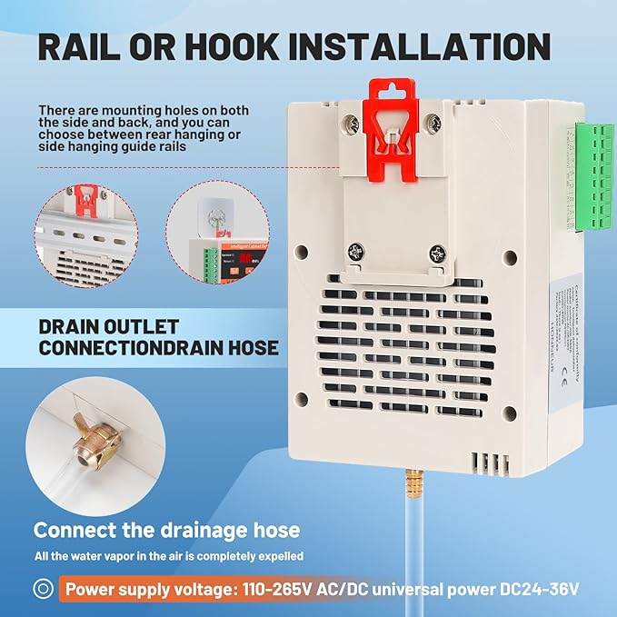 Fully automatic mini dehumidifier and constant humidity device 60W - suitable for distribution cabinets, planting tents, etc. (AC/DC 24~36V) - Image 6