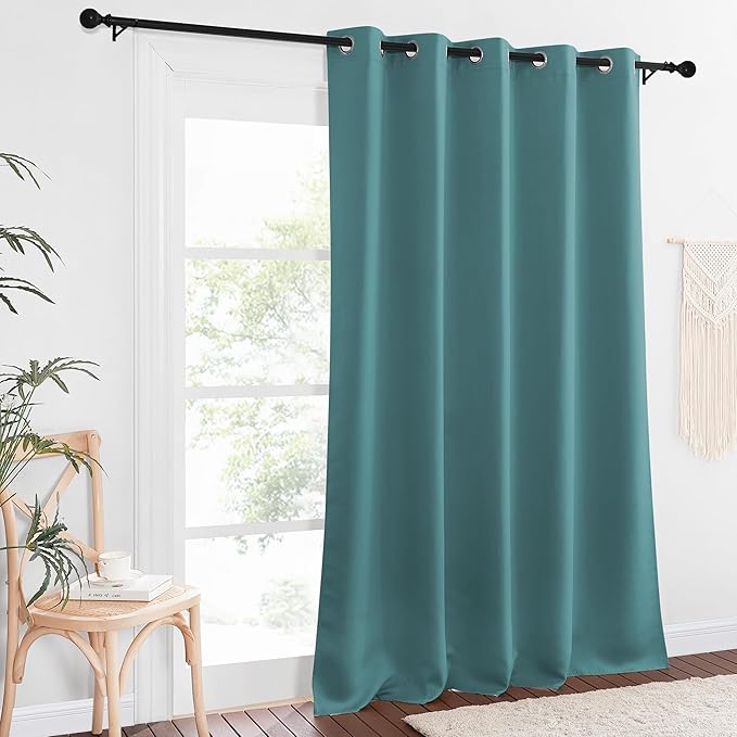 NICETOWN Blackout Curtains 84 Inch Length, Thermal Insulated Curtains for Bedroom Grommet Energy Saving Room Darkening Drapes for Living Room Window, 1 Panel, Sea Teal, 66" W x 102" L - Image 8