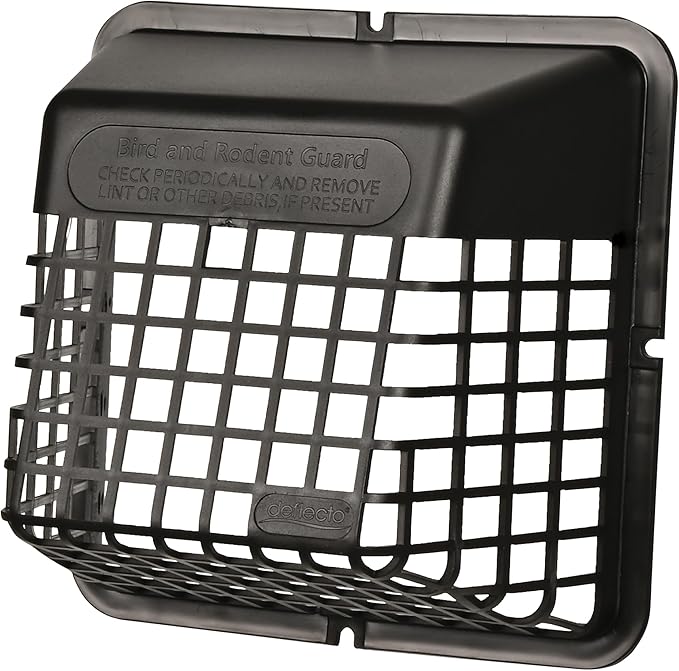 Deflecto Universal Bird Guard, Black - Fits Most 3" to 4" Dryer Vents by Deflecto